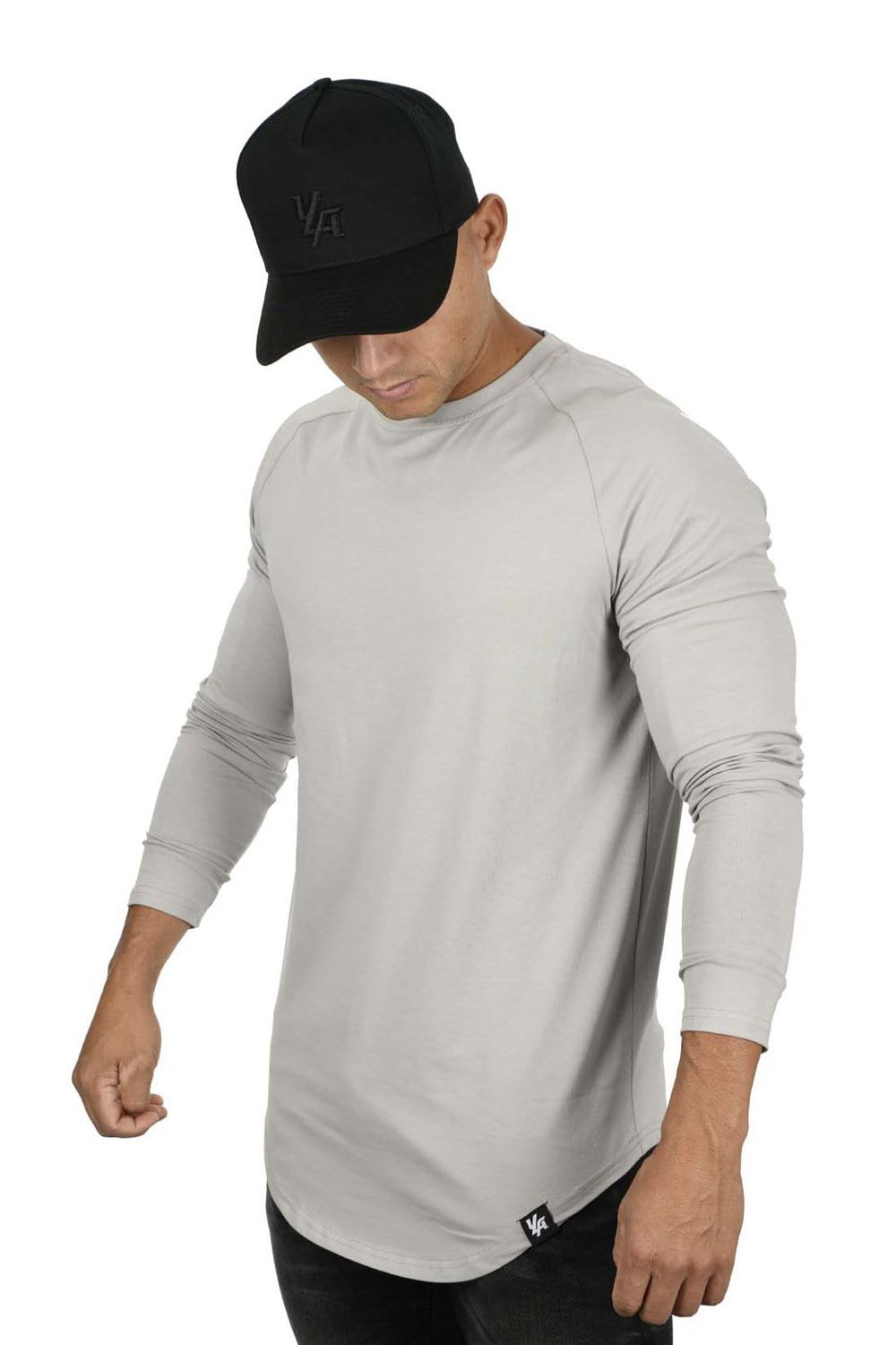 Young LA 410 Perfect Raglan Long Sleeve Shirts Light Grey | Australia LDSFK-6941