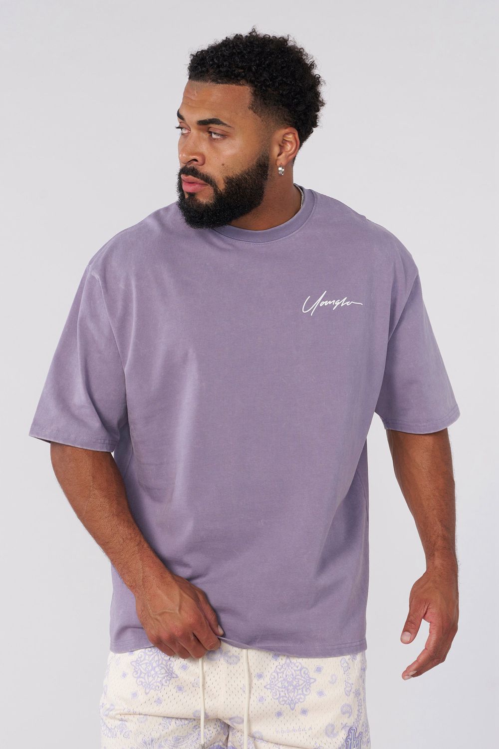 Young LA 4111 - Bandana Heavyweight Tees Purple | Australia EHOQG-1438