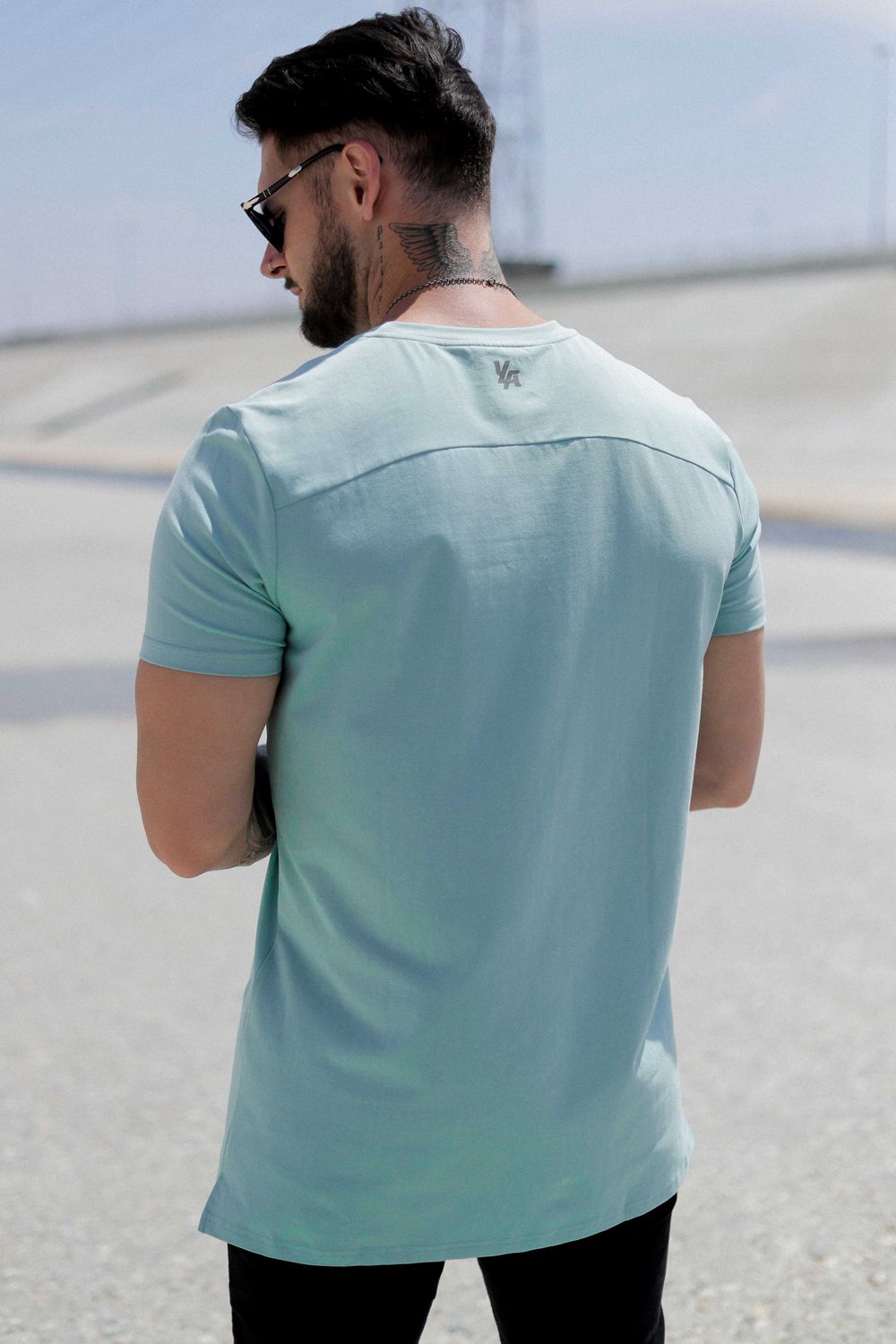 Young LA 411 Perfect Tee - Straight Bottom Aqua | Australia WDVLO-5803