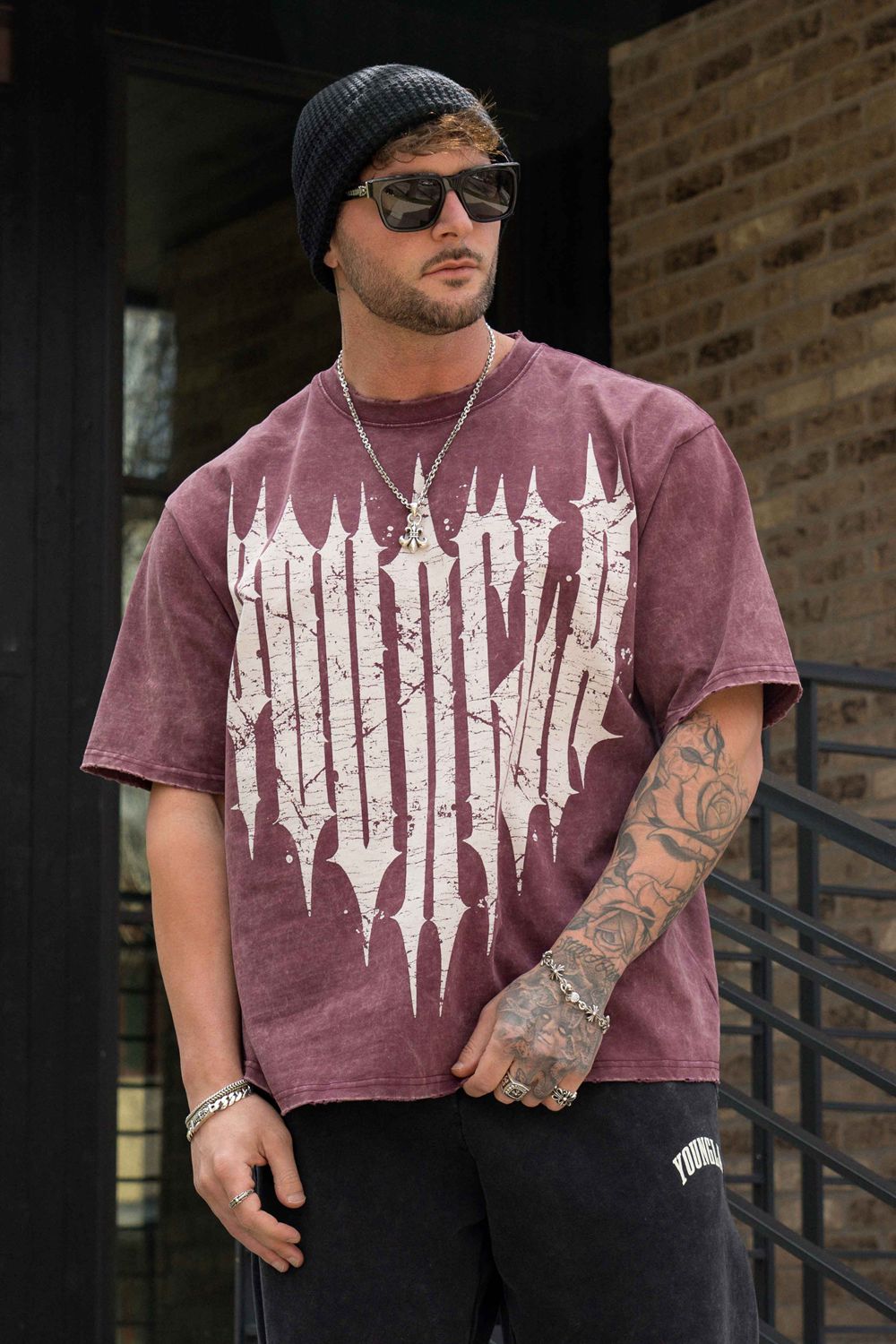 Young LA 4156 - Revenge Tees Burgundy | Australia OJHWY-5671