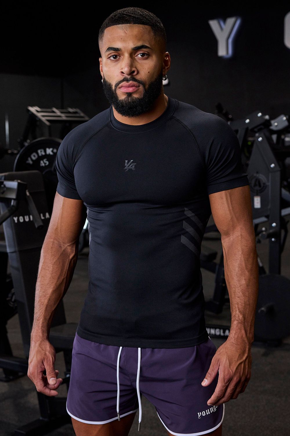 Young LA 425 - Iron Compression Tees Black | Australia YZWCF-1079