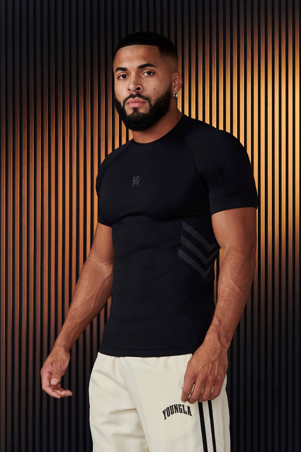 Young LA 425 - Iron Compression Tees Black | Australia YZWCF-1079