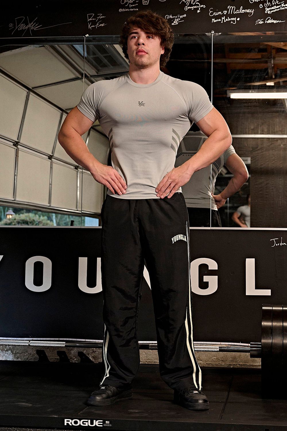 Young LA 425 - Iron Compression Tees Light Grey | Australia WQSJK-3415