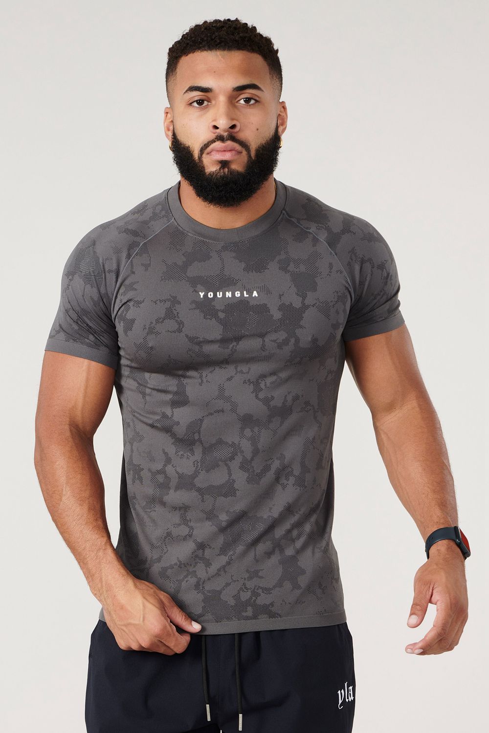 Young LA 437 Digital Compression Tees Dark Grey | Australia CIQYD-3942