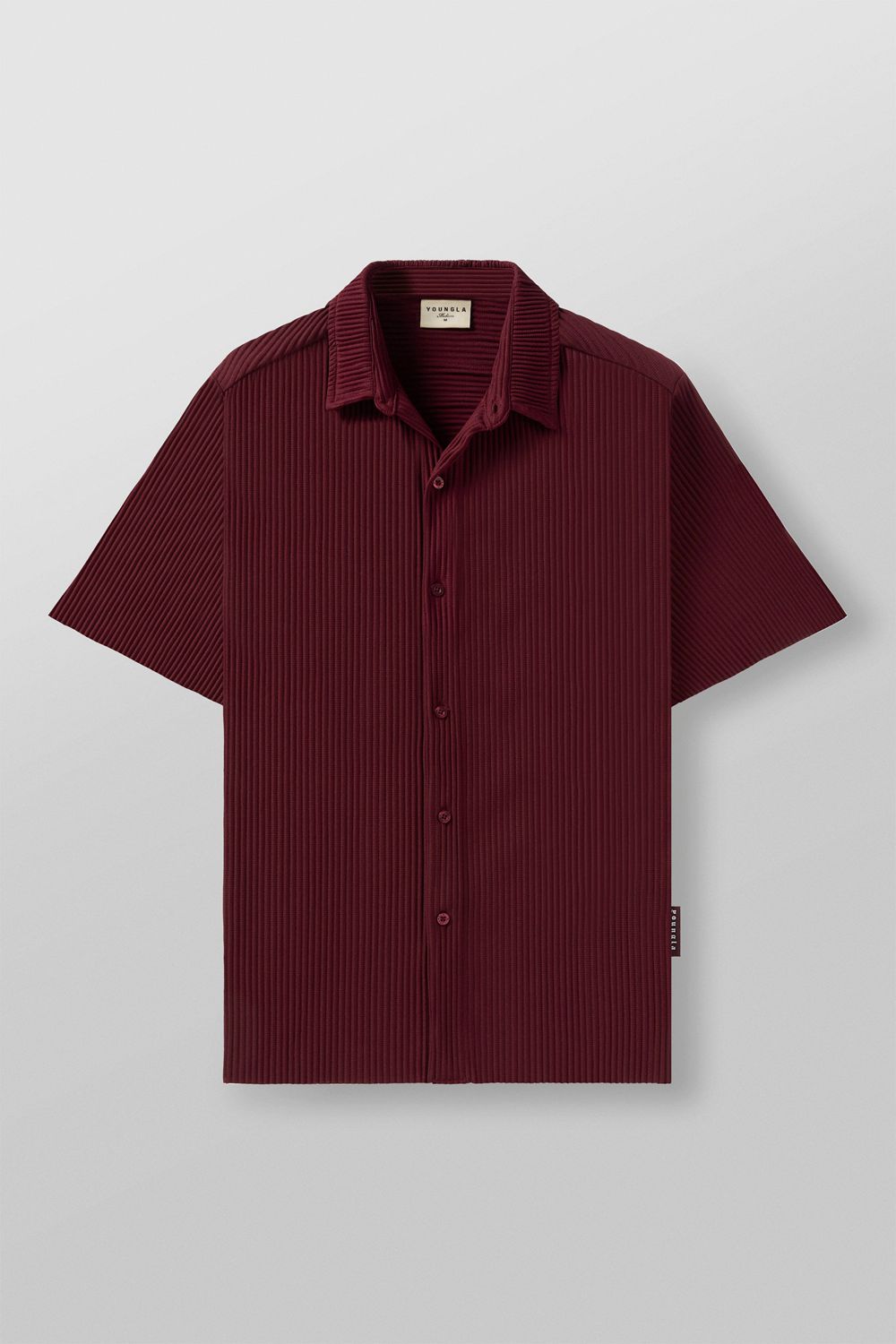 Young LA 448 - Pleated Festival Shirts Burgundy | Australia CVRBT-2608