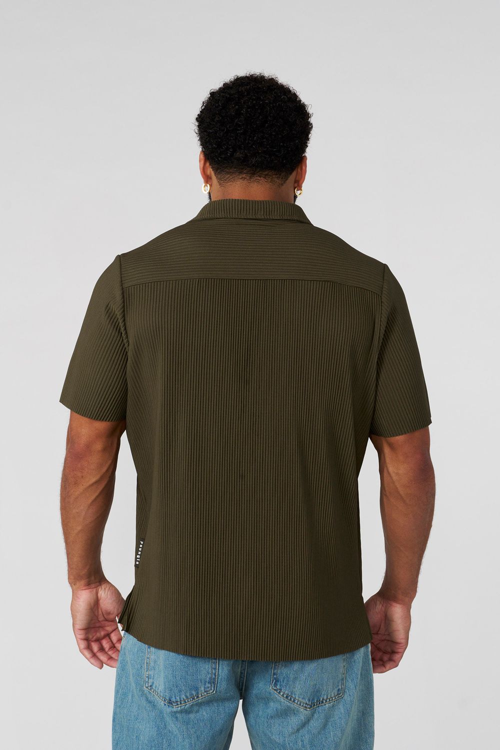 Young LA 448 - Pleated Festival Shirts Olive | Australia TCQEZ-8904