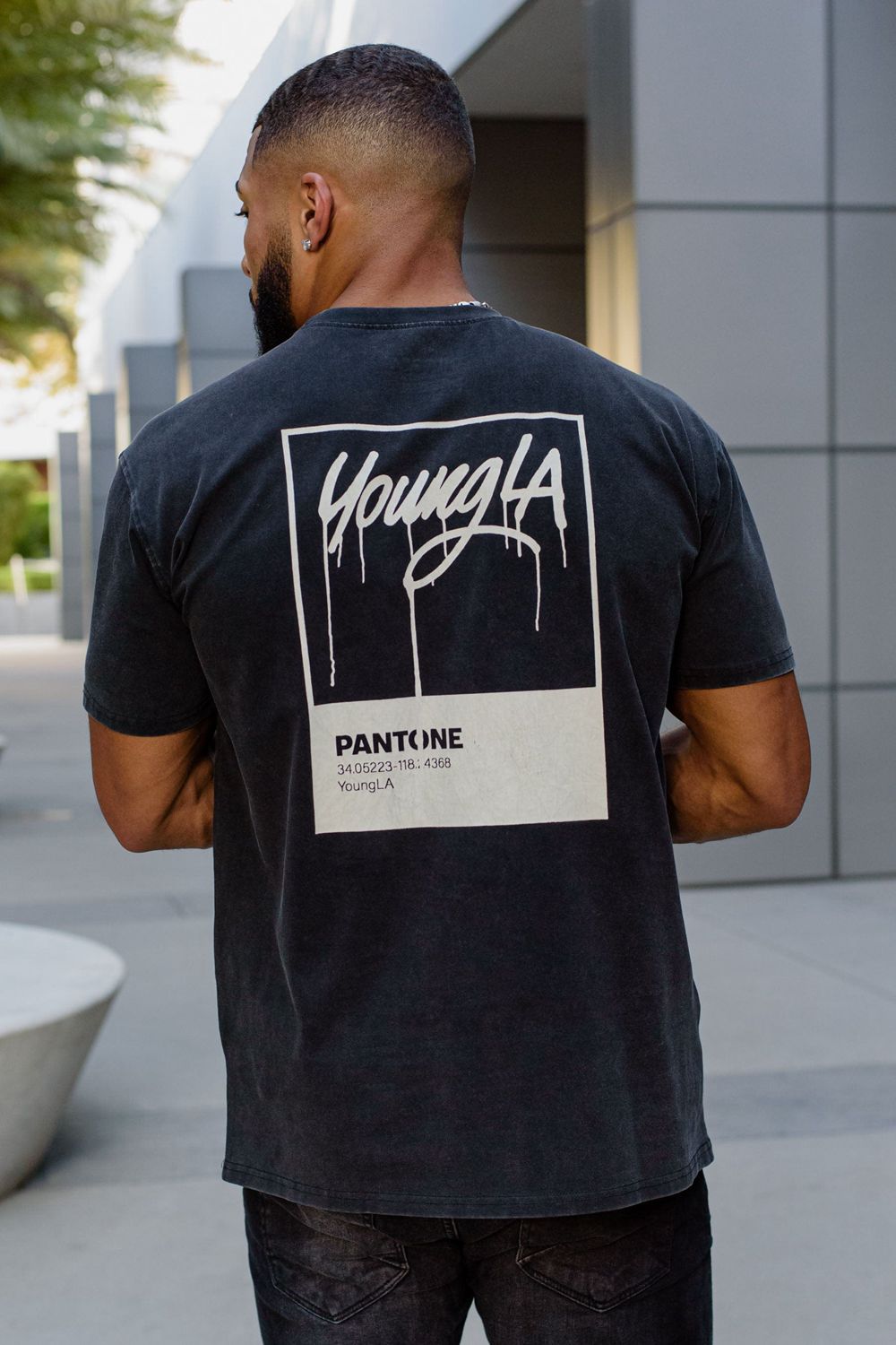 Young LA 449 Washed Drip Tees Black | Australia DZTRE-0672