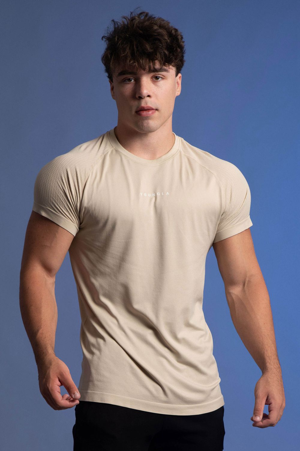 Young LA 454 New Gen Compression Tee Beige | Australia QHLFO-8934