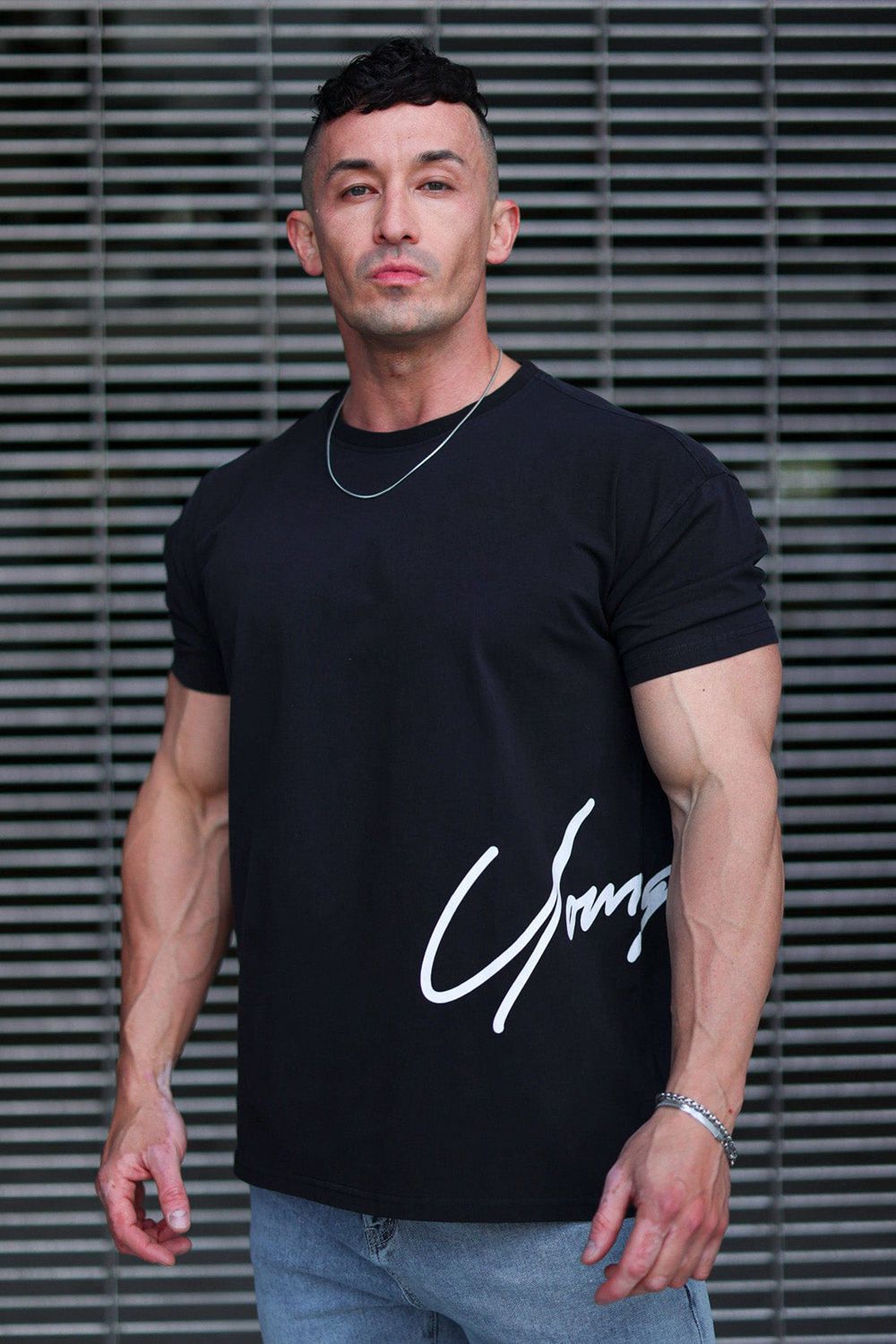 Young LA 462 - Side Signature Tees Black | Australia ZYRHS-3712