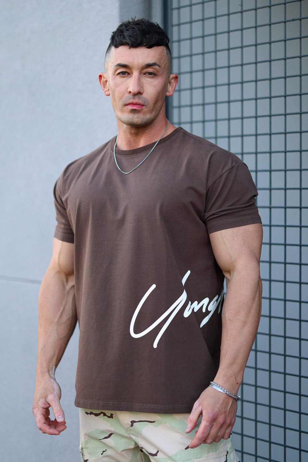 Young LA 462 - Side Signature Tees Brown | Australia HDPBV-6107