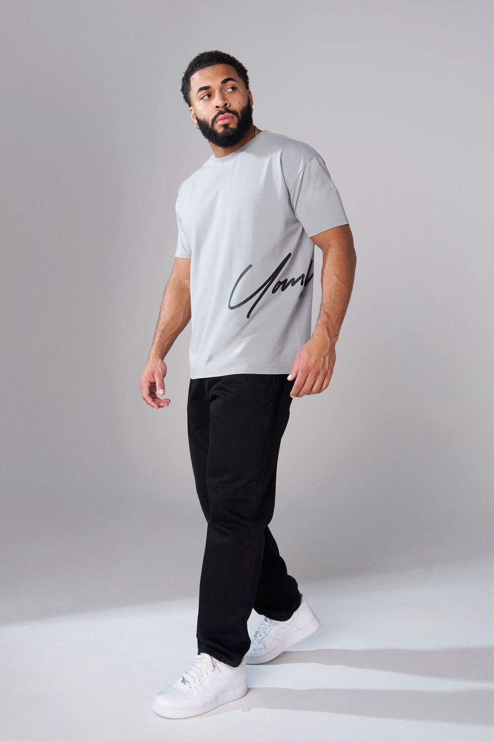 Young LA 462 - Side Signature Tees Grey | Australia WETFO-0598