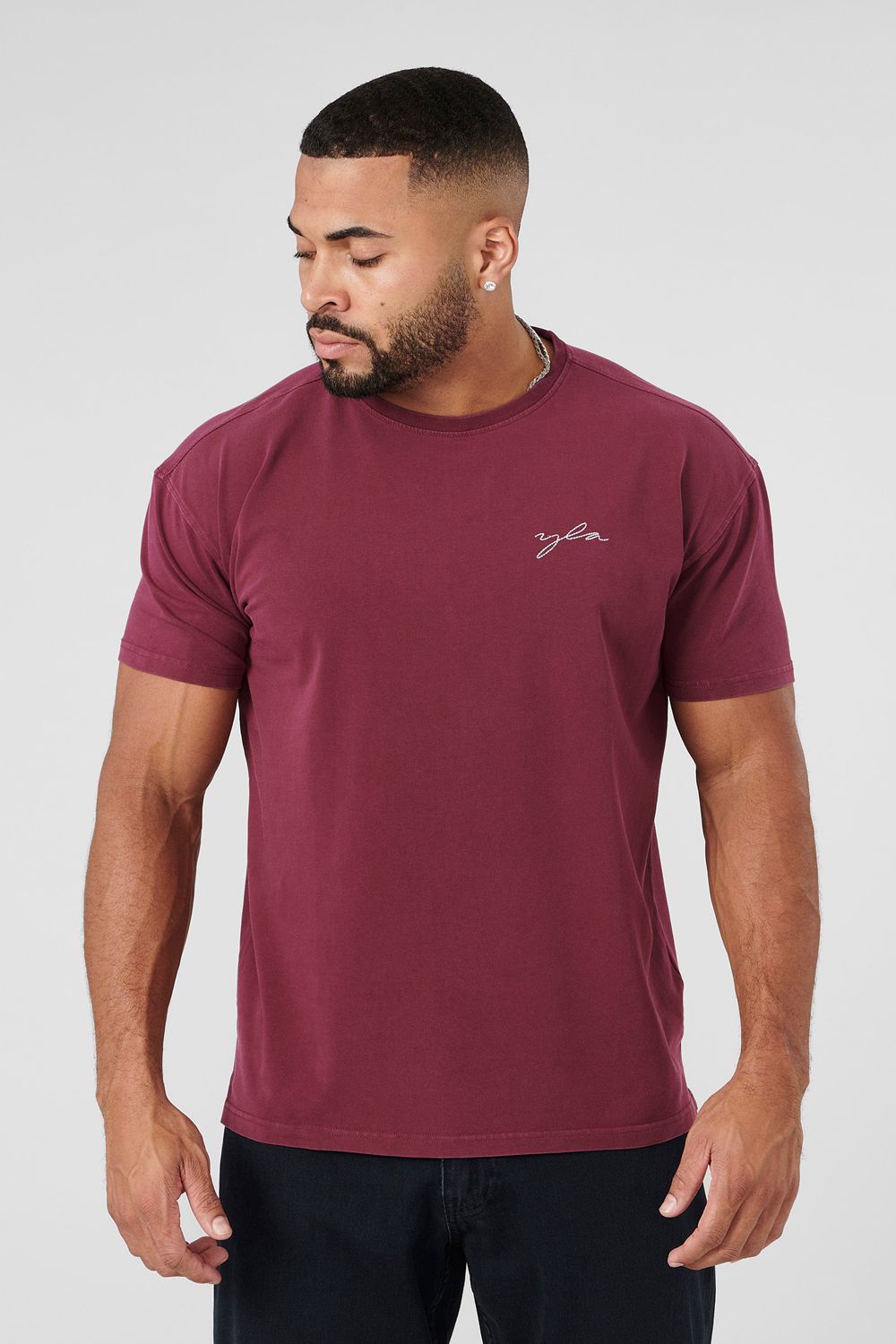 Young LA 466 Tailored Tees Burgundy | Australia WAYNX-1246