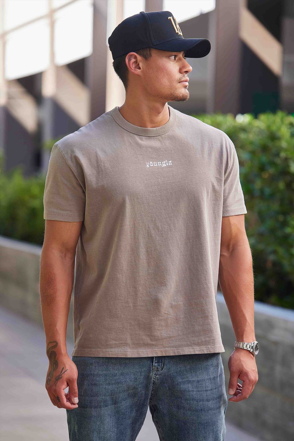 Young LA 471 Chrome Tees Khaki | Australia UNTPI-9854