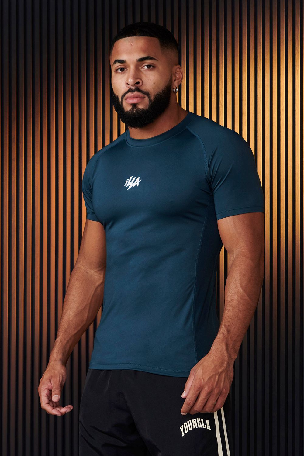 Young LA 474 - Speed Compression Tees Blue | Australia XKCYM-9467