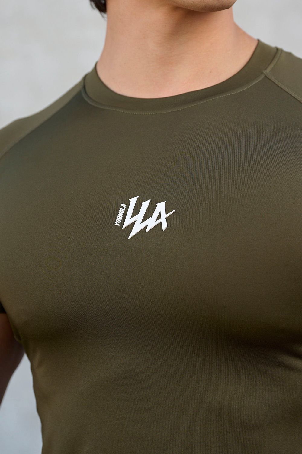 Young LA 474 - Speed Compression Tees Olive | Australia BWHIX-5793