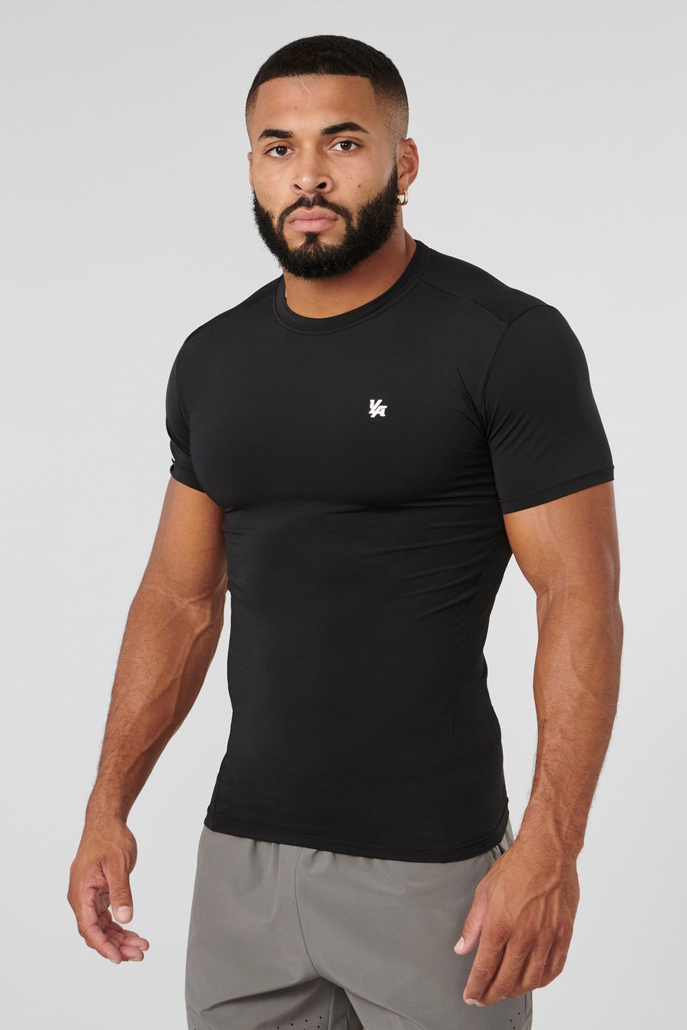 Young LA 476 - Stealth Compression Tees Black | Australia NJFZB-1564