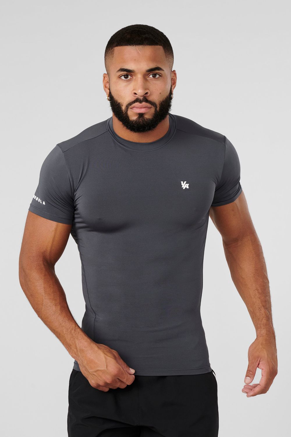 Young LA 476 - Stealth Compression Tees Grey | Australia QPFEO-3289