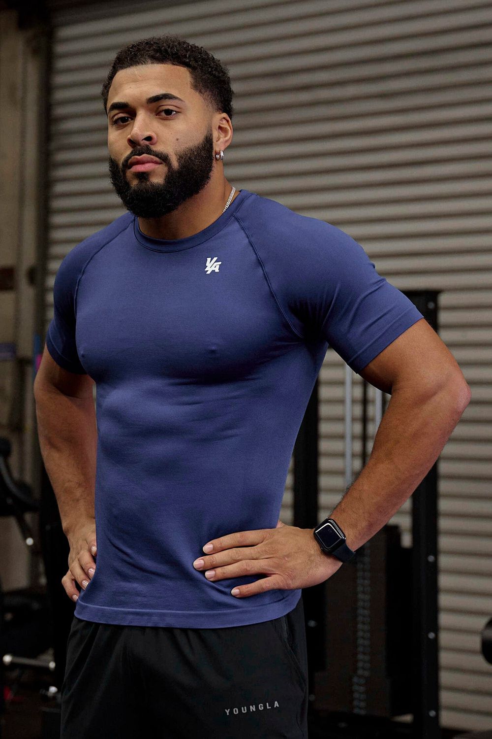 Young LA 477 - Combat Compression Tees Dark Blue | Australia XOJMR-6234