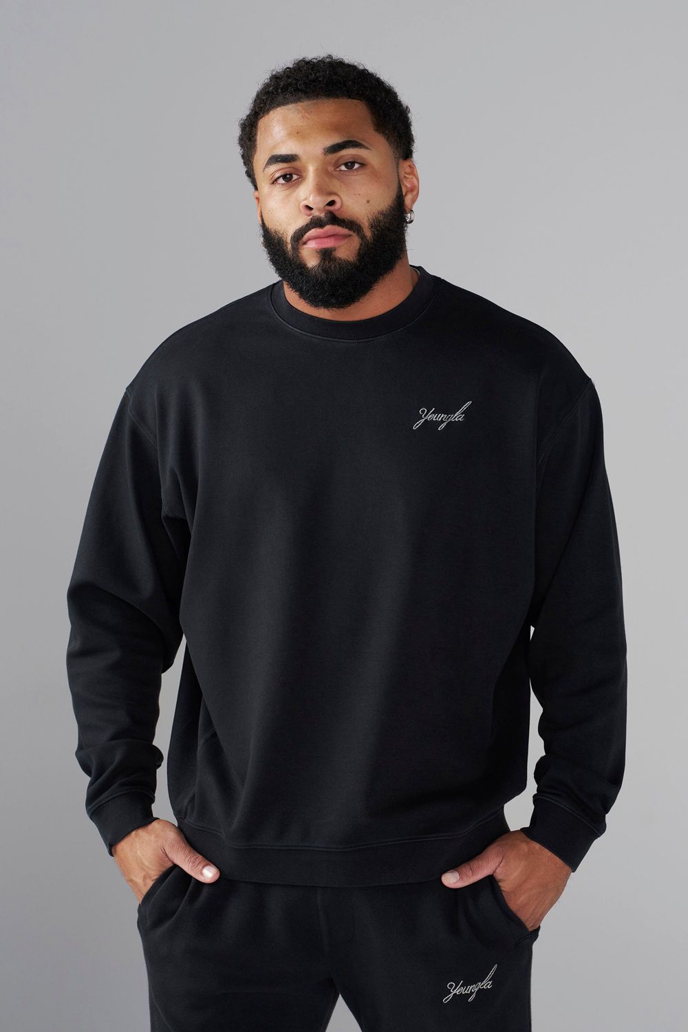 Young LA 5004 - Cloud Comfort Set - Crewneck Black | Australia SMDBF-3560