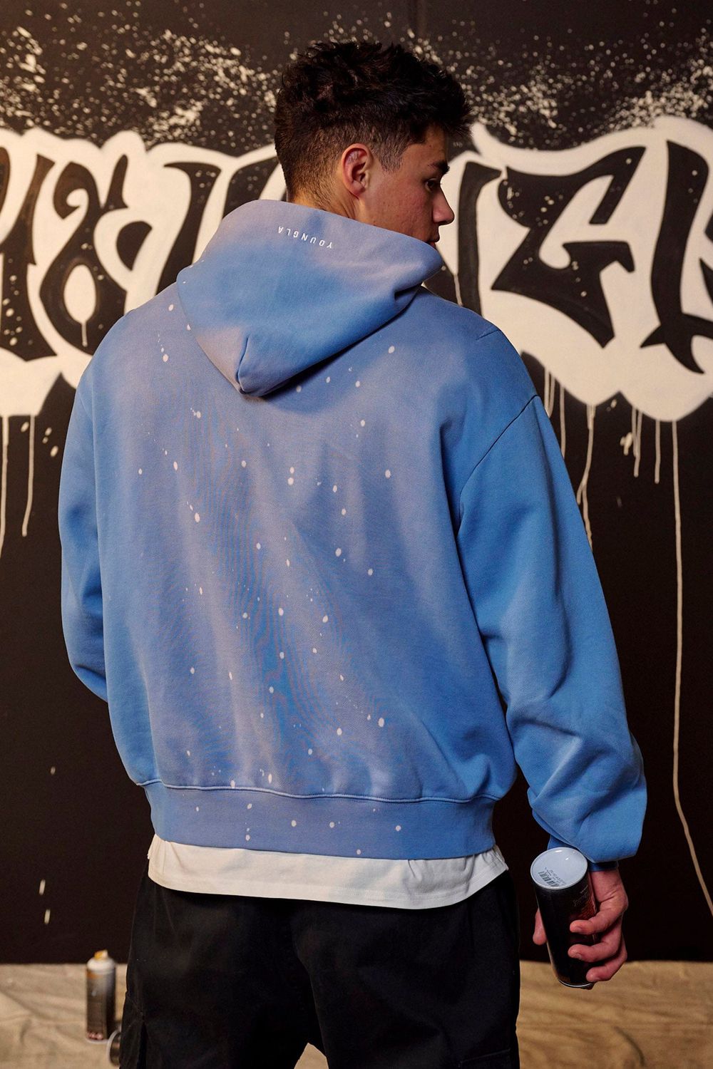 Young LA 5081 - Graffiti Hoodies Blue | Australia SHNPQ-0351