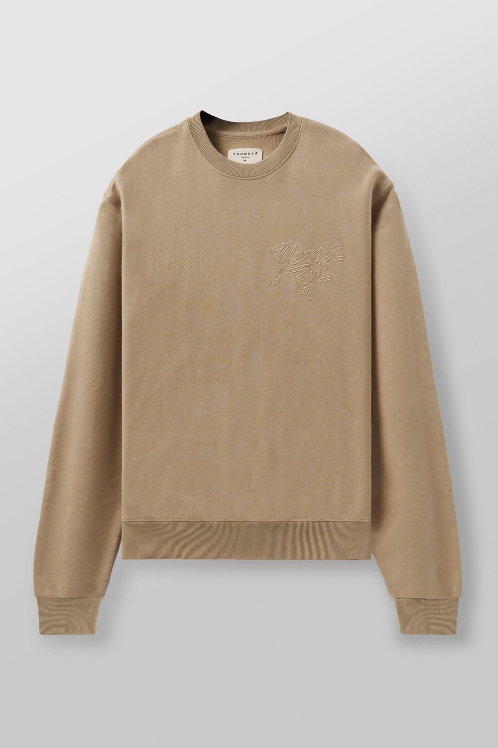 Young LA 5092 - Effortless Sets - Crewnecks Khaki | Australia CEHSU-8576