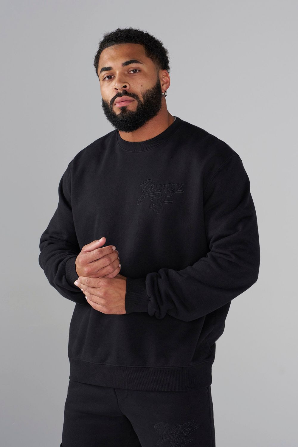 Young LA 5092 - Effortless Sets - Crewnecks Black | Australia LQOVM-0716