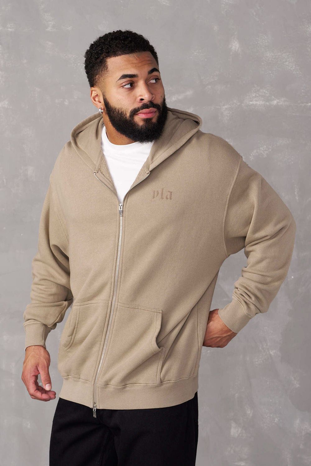 Young LA 514 - Monarch Zip-Up Hoodie 2.0 Beige | Australia BITAD-3174