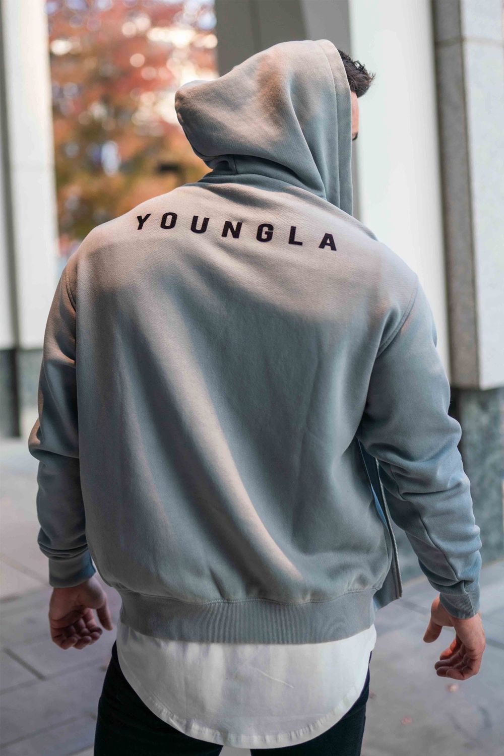 Young LA 515 Monarch Zip-Up Hoodie Grey | Australia QMRIV-2654