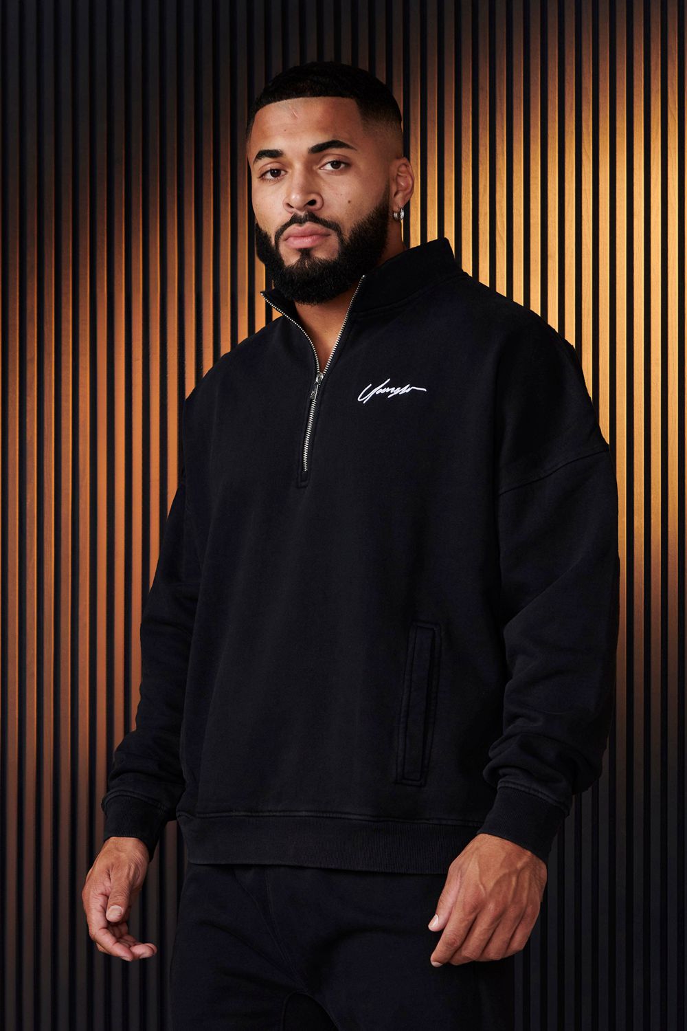 Young LA 520 - Sunday Quarter Zips Black | Australia IPVCU-0468