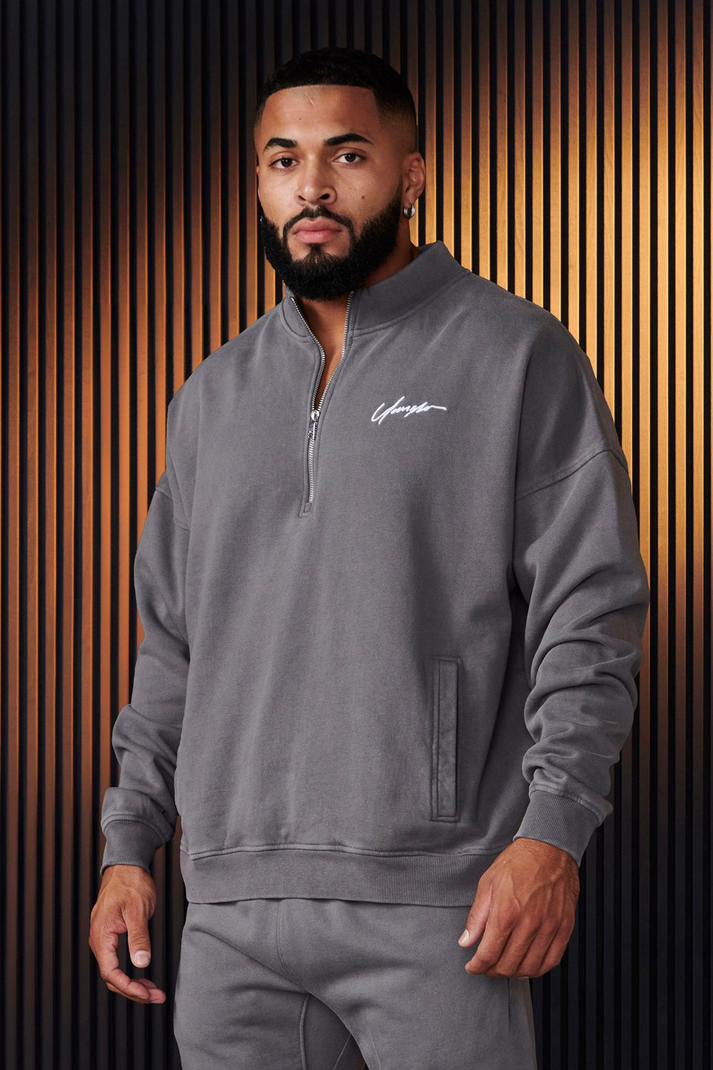 Young LA 520 - Sunday Quarter Zips Grey | Australia MZAQR-7649