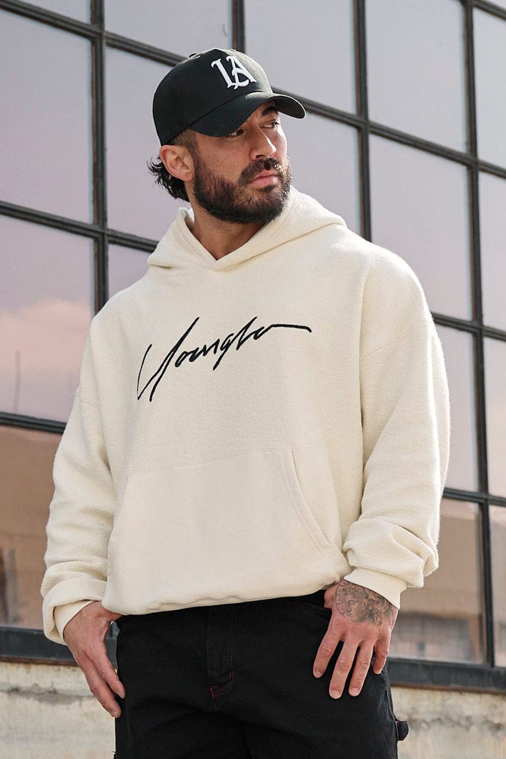 Young LA 524 - Reverse Terry Hoodies Cream | Australia OLCWT-1346