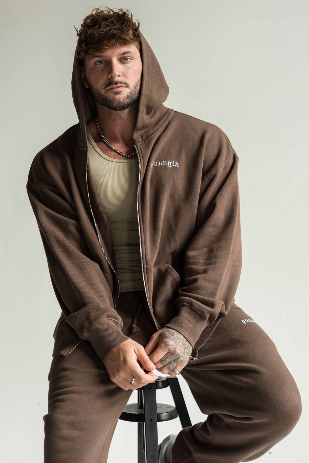 Young LA 539 Earthy Collection - Hoodies Brown | Australia LCKQI-3946