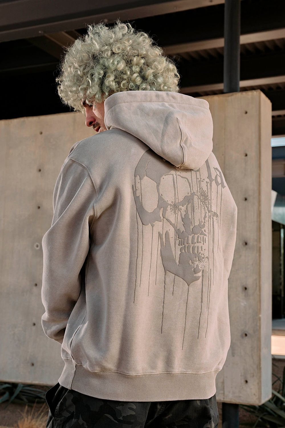 Young LA 551 - Drippy Skull Hoodie Beige | Australia FTGCY-7942