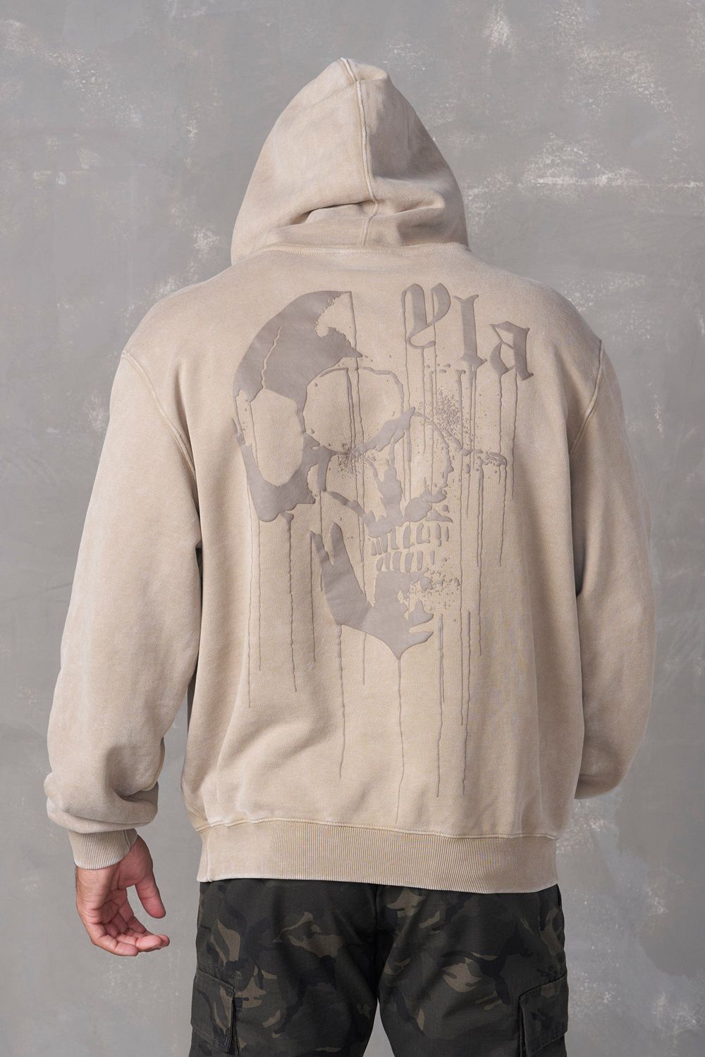 Young LA 551 - Drippy Skull Hoodie Beige | Australia FTGCY-7942