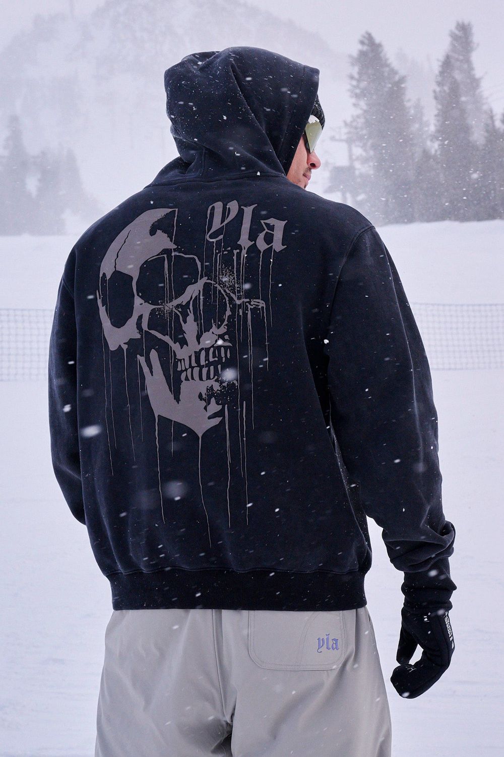 Young LA 551 - Drippy Skull Hoodie Black | Australia YNEBH-8217