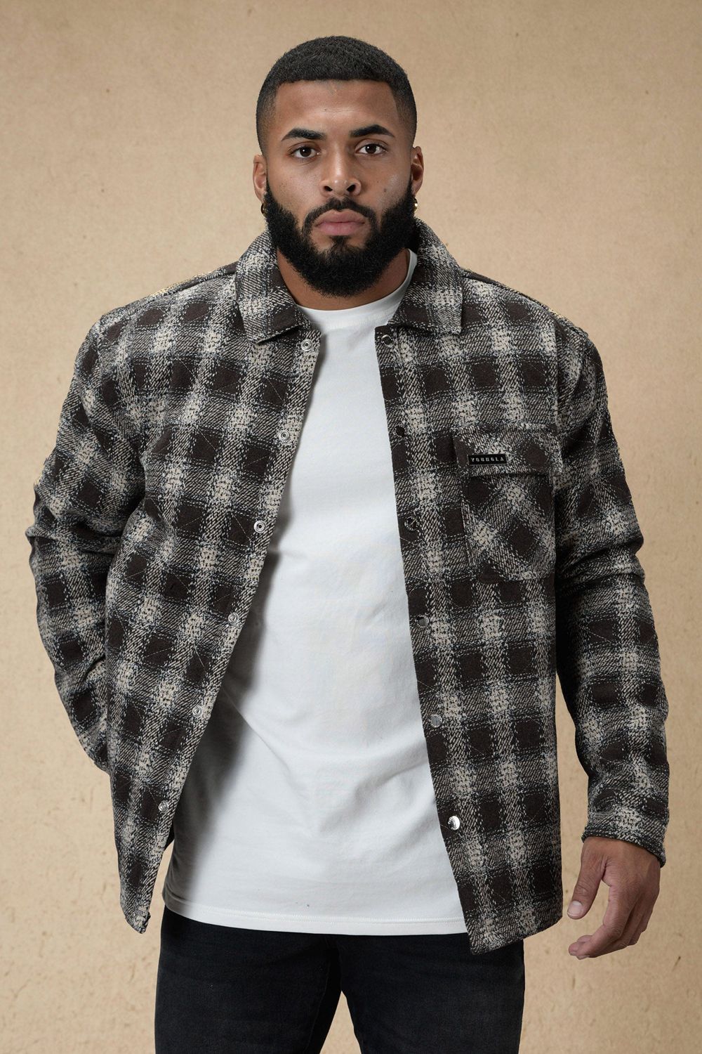 Young LA 556 High Profile Flannel Jacket Brown White | Australia FZHKW-4906