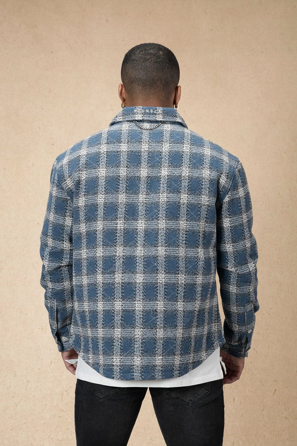 Young LA 556 High Profile Flannel Jacket Blue | Australia JDKRW-7390