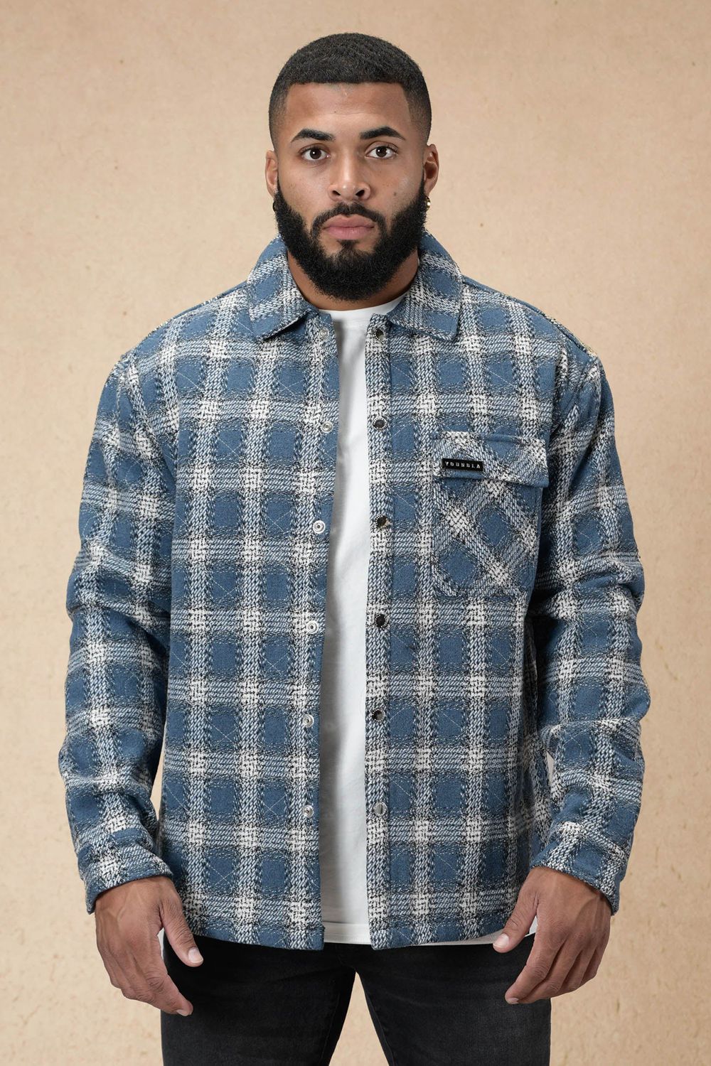 Young LA 556 High Profile Flannel Jacket Blue | Australia JDKRW-7390