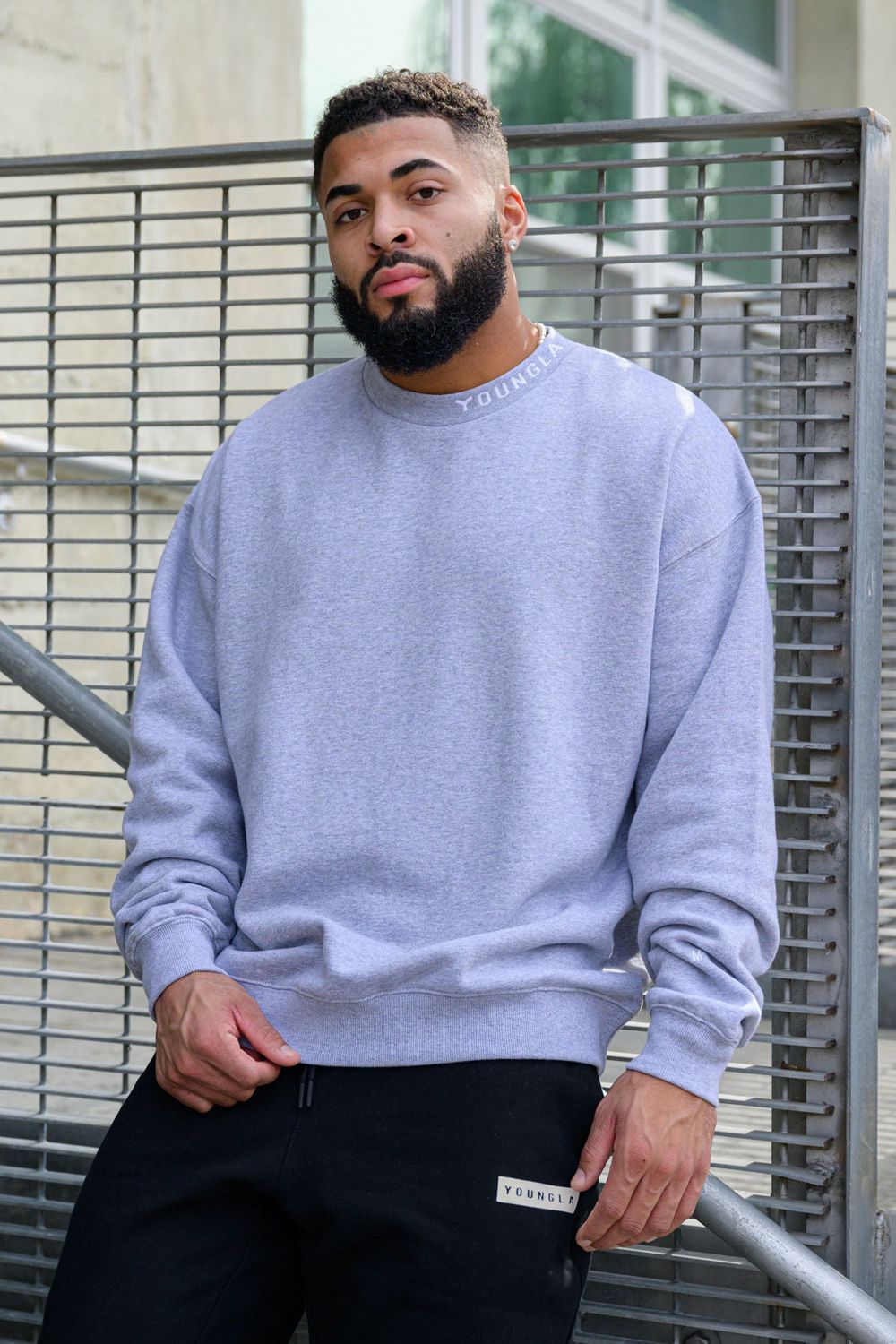 Young LA 557 Trademark Crewnecks Grey | Australia RYCTB-2879