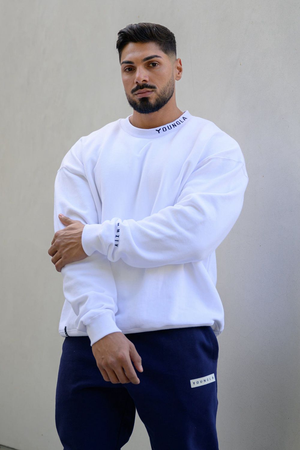 Young LA 557 Trademark Crewnecks White | Australia FVSDY-5147