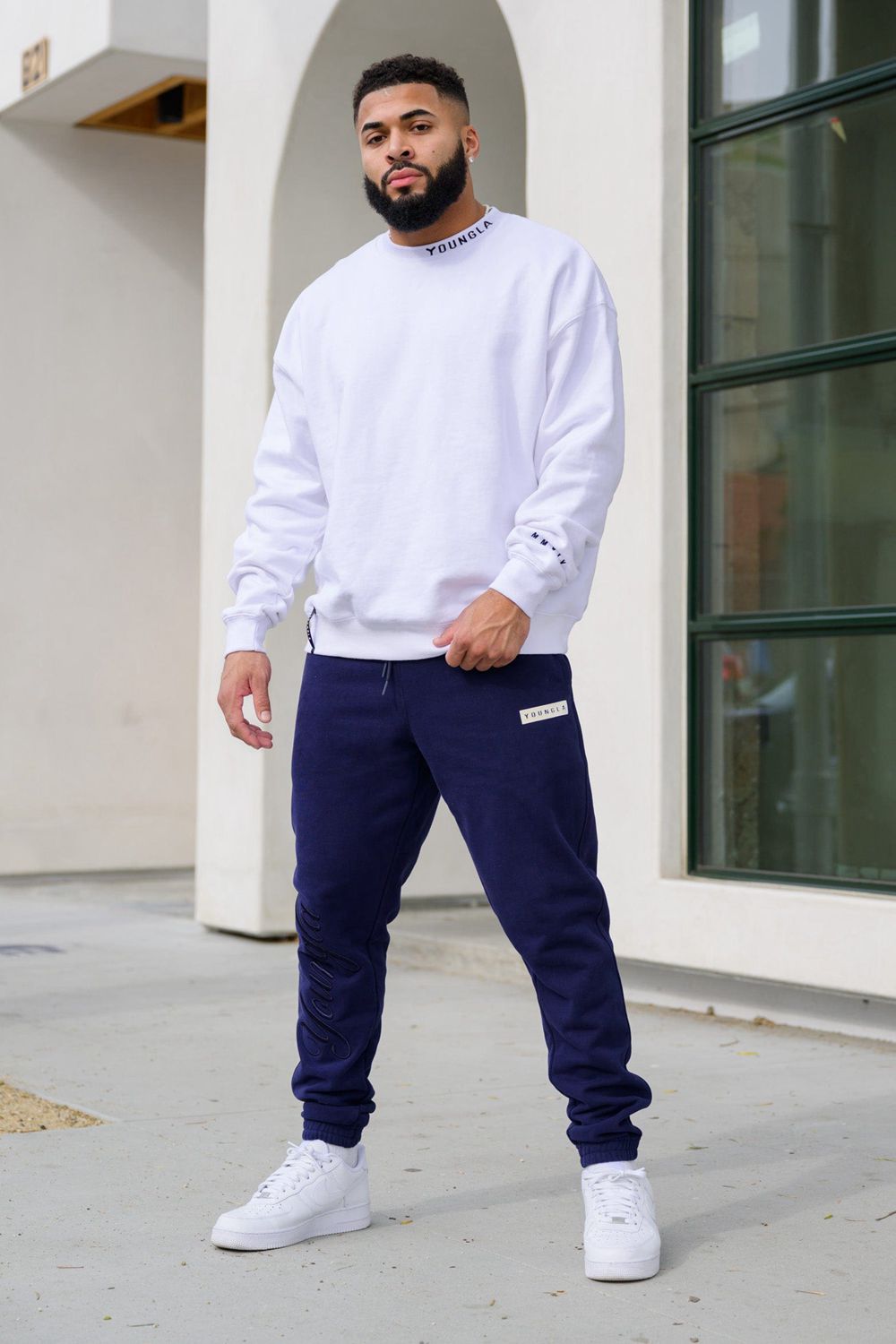 Young LA 557 Trademark Crewnecks White | Australia FVSDY-5147