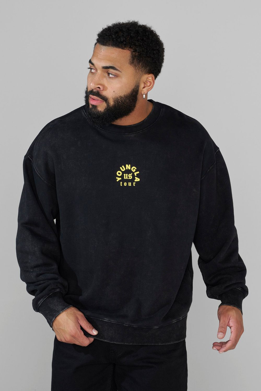 Young LA 565 - Us Tour Crewnecks Black | Australia MBNWC-7590