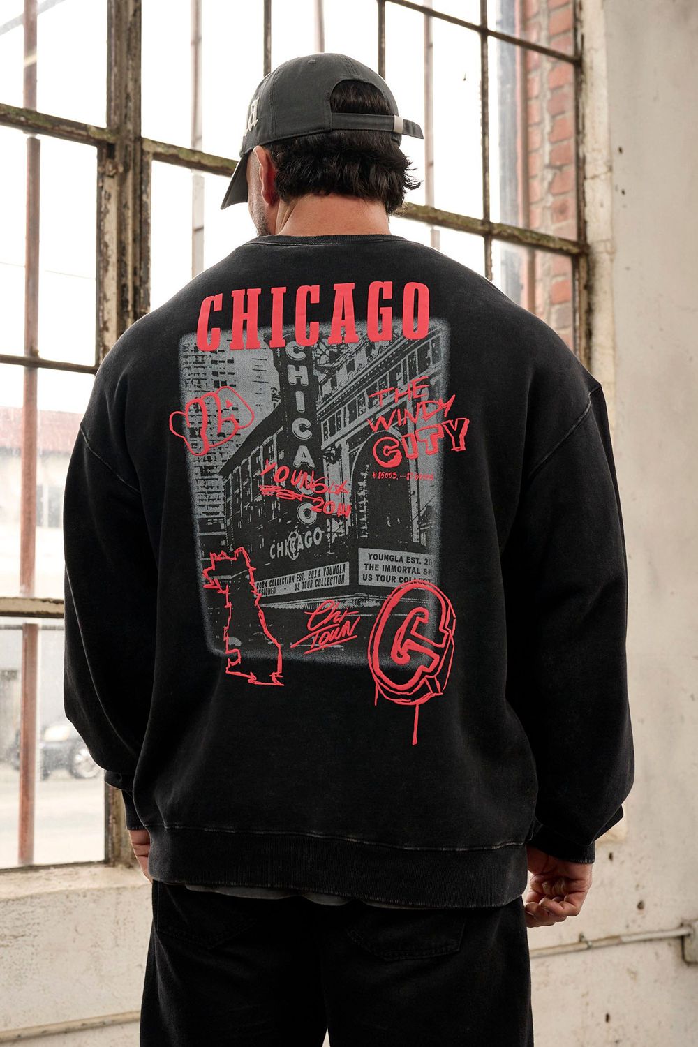 Young LA 565 - Us Tour Crewnecks Black | Australia WBLOM-9672