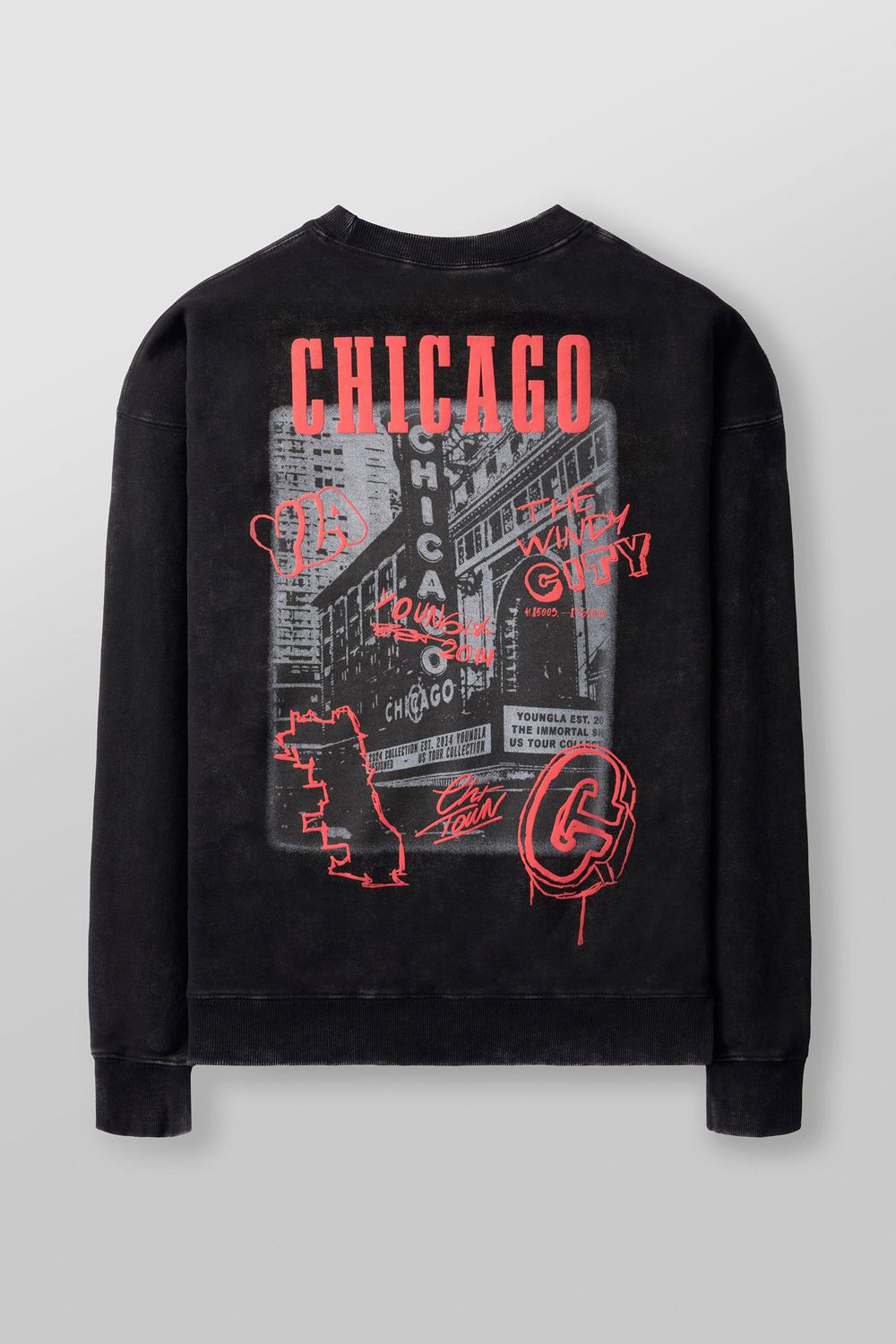 Young LA 565 - Us Tour Crewnecks Black | Australia WBLOM-9672