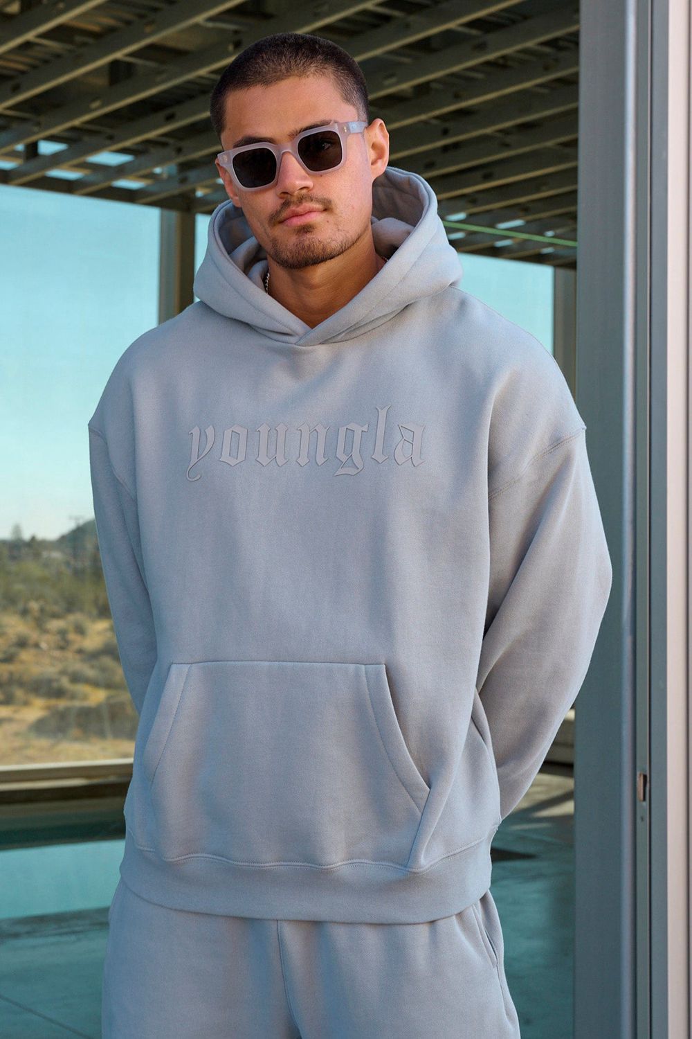 Young LA 566 - Cloud 9 Hoodies Grey | Australia KLCTM-3524