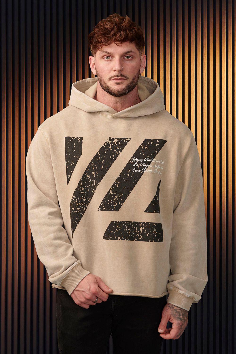 Young LA 568 - Icon Washed Hoodies Beige | Australia WAFRO-8907