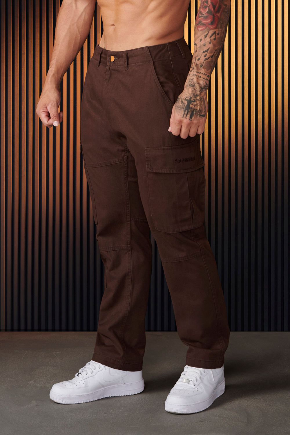 Young LA 616 - Suburban Twill Cargos Brown | Australia TGFKR-4127