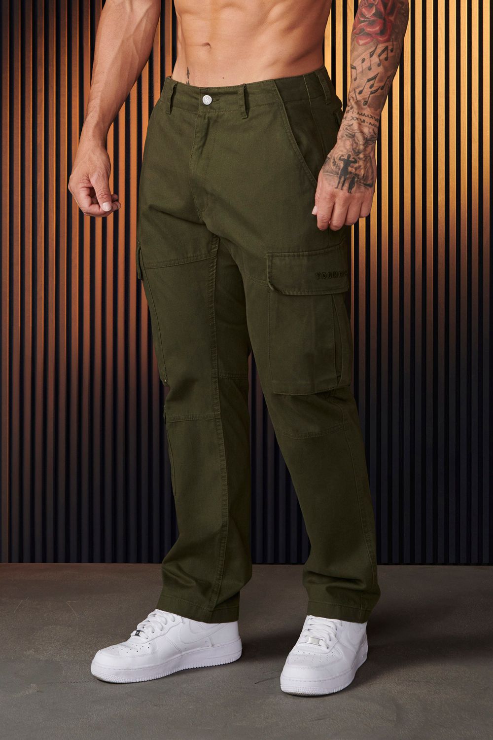 Young LA 616 - Suburban Twill Cargos Olive | Australia SUDKY-6105