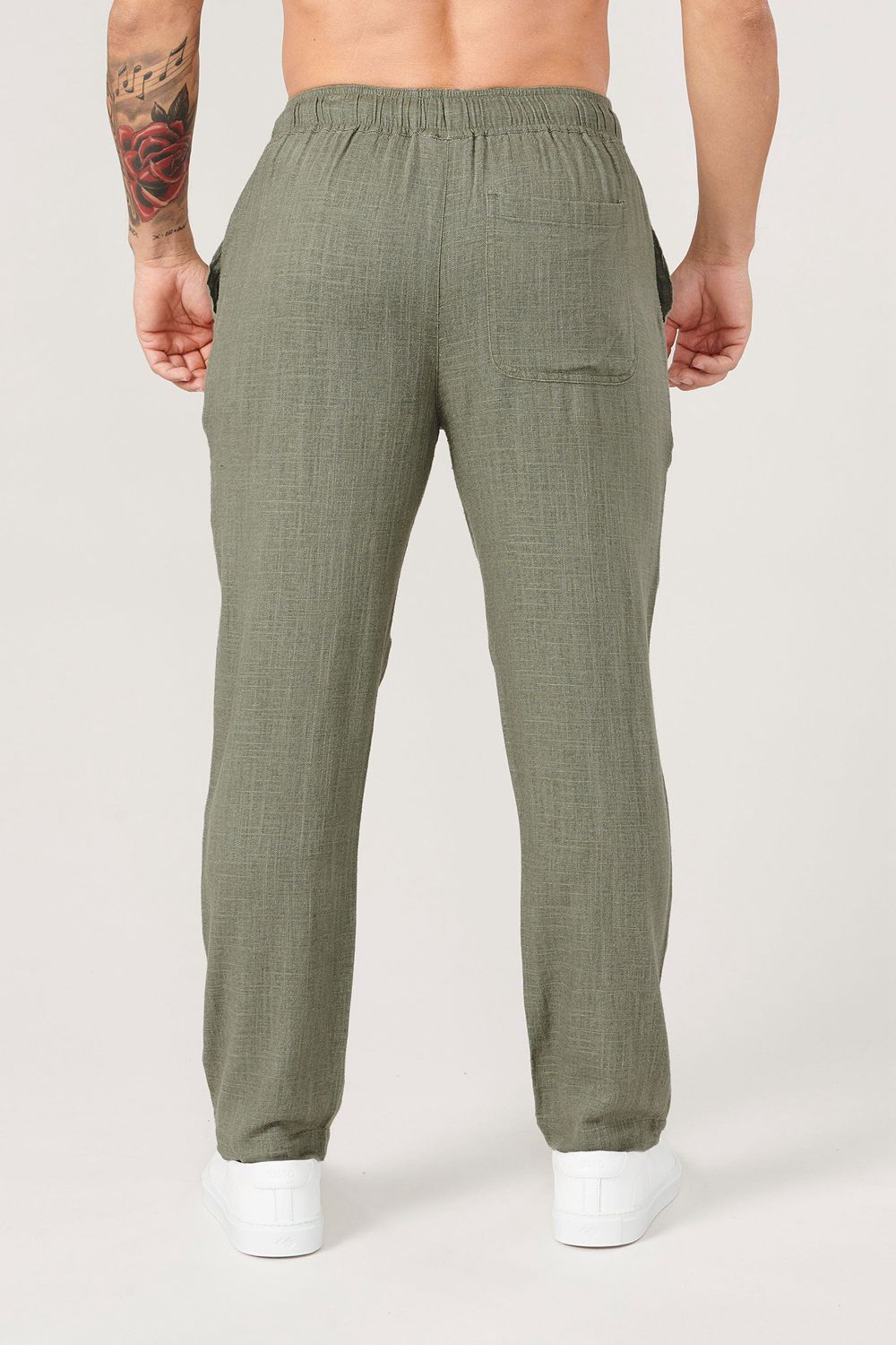 Young LA 621 - Simply Linen Pants Olive | Australia YZOLG-4952