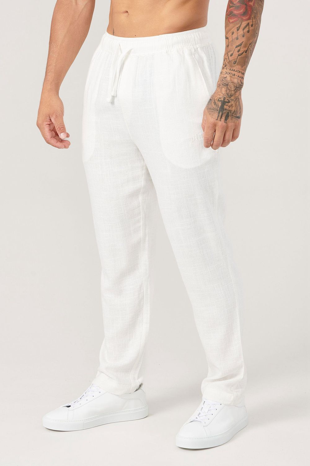 Young LA 621 - Simply Linen Pants White | Australia FGXBV-1208